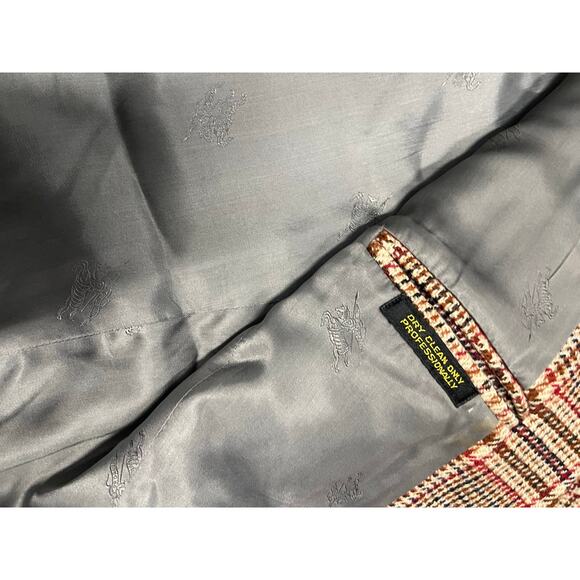 VTG Burberrys Tweed Blazer 40R English Woven Plaid Academia Preppy Old Money - Picture 8 of 10